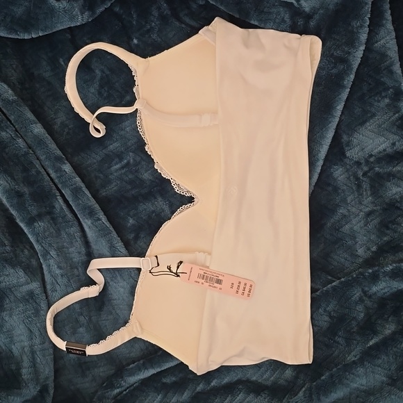 NWT Victoria's Secret White Lounge Top Bra 32B - Picture 2 of 2